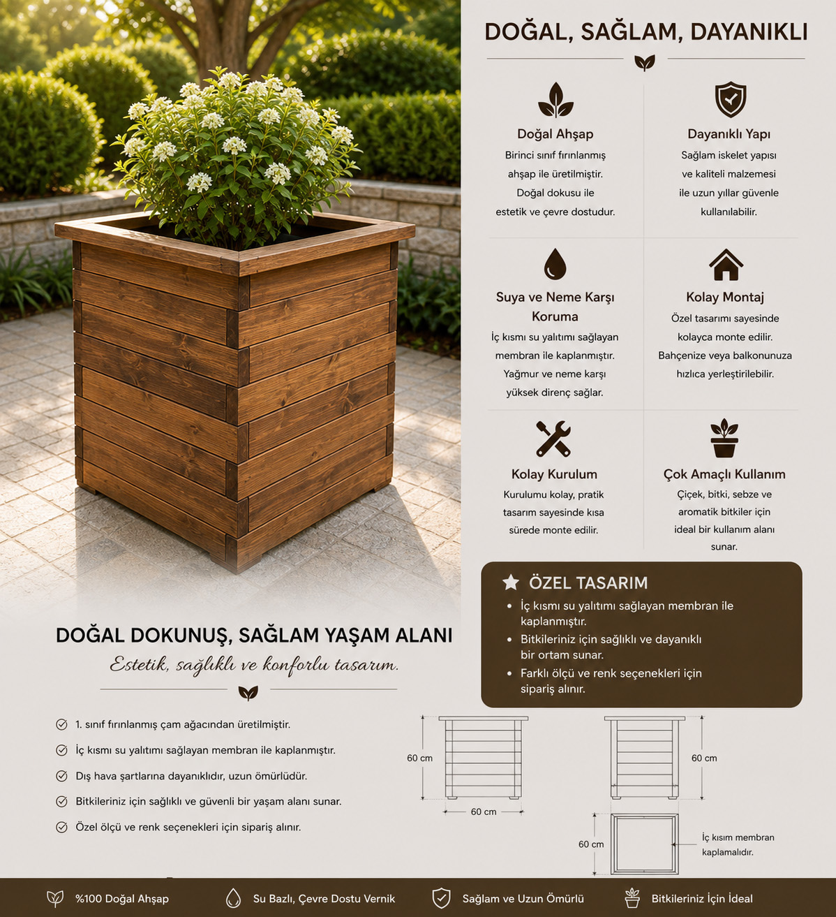 Ahşap Saksı 05