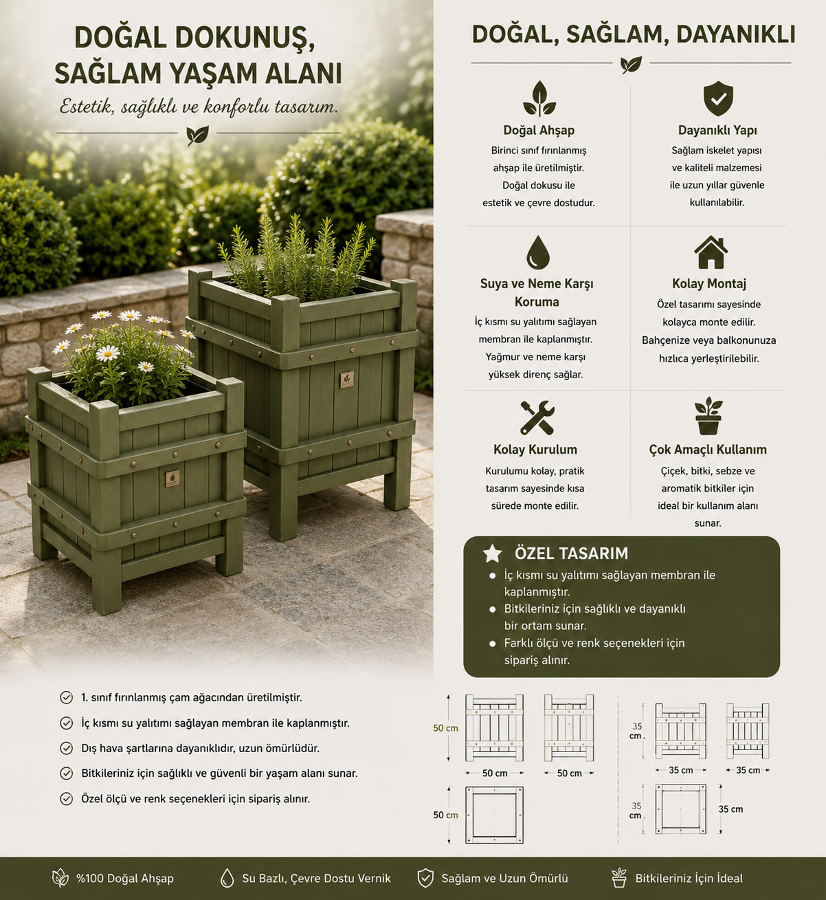 Ahşap Saksı 12